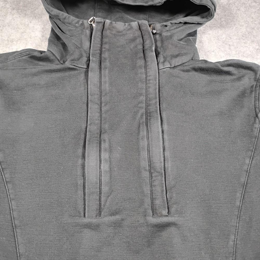 Helmut Lang Mens Black High Neck Double Zip Hooded Pullover Sweatshirt Large - Picture 2 of 11